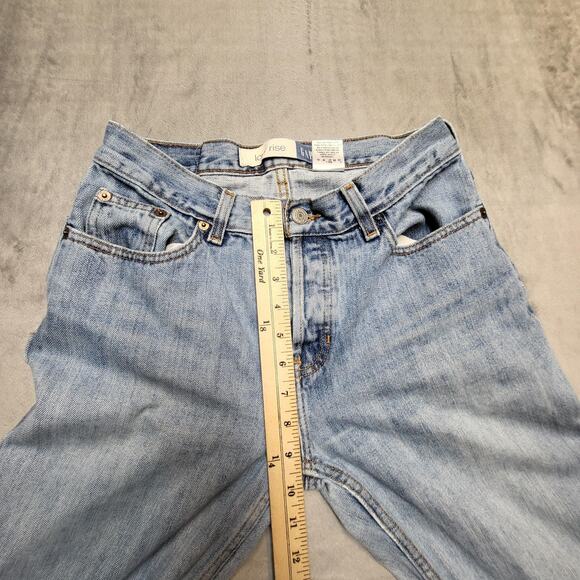 Vintage Gap Jeans Womens 4 Long Low Rise Light Wash Button Fly Raw Hem Y2K 00s - Picture 10 of 14